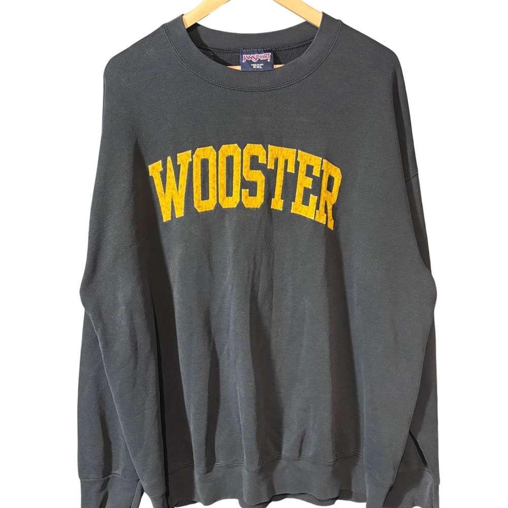 Vintage 90s College of Wooster Sweatshirt XXL USA Jansport Felt  Spellout